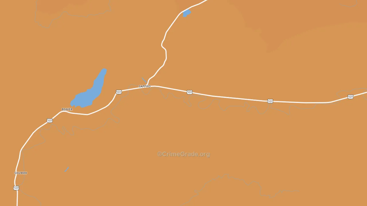 Beaver, WA Map of Robbery Rates