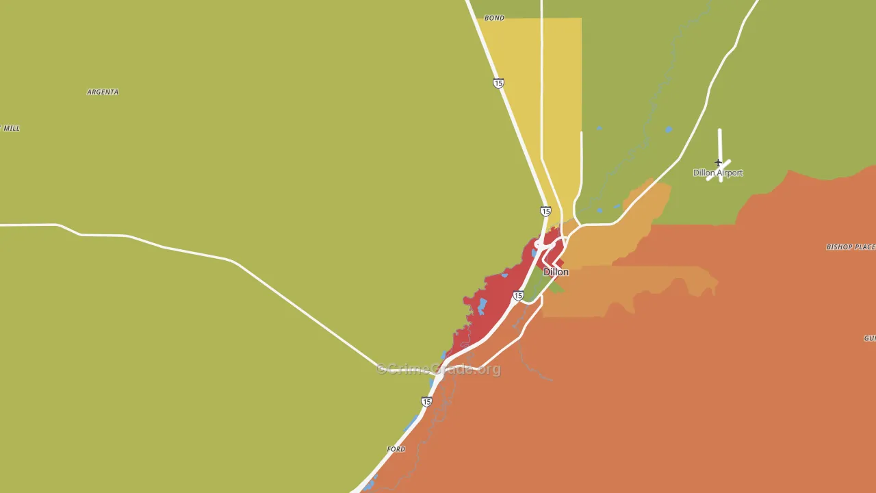 Beaverhead County, MT Map of Robbery Rates