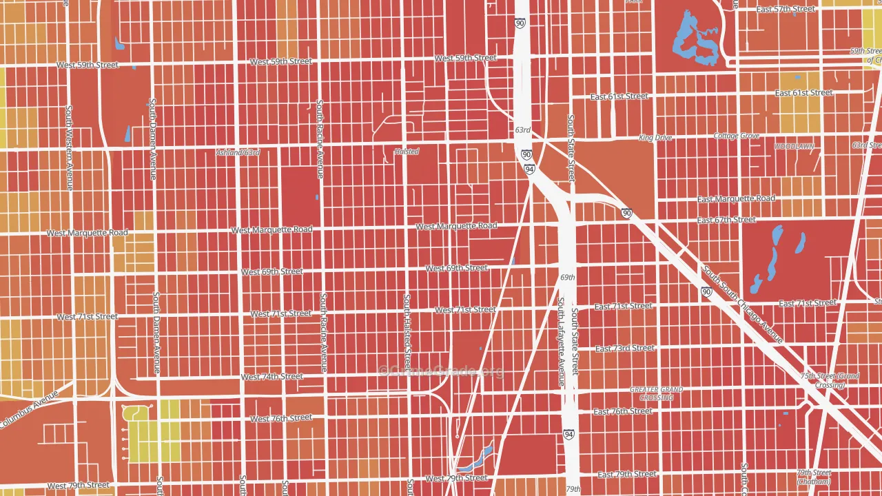 Becks Park, Chicago, IL Map of Robbery Rates