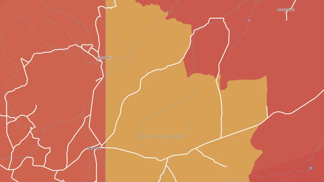 Beclabito, NM Map of Robbery Rates