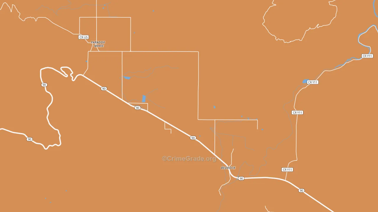 Bedrock, CO Map of Robbery Rates