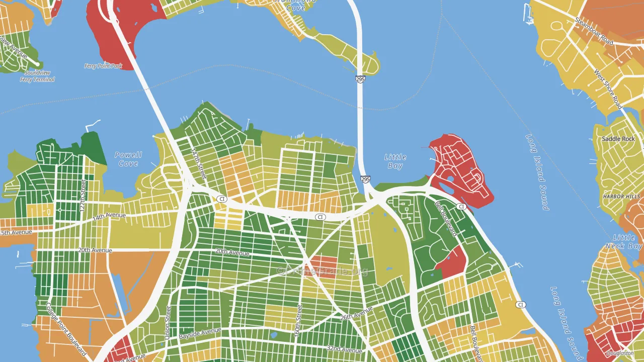 Beechhurst, Queens, NY Map of Robbery Rates