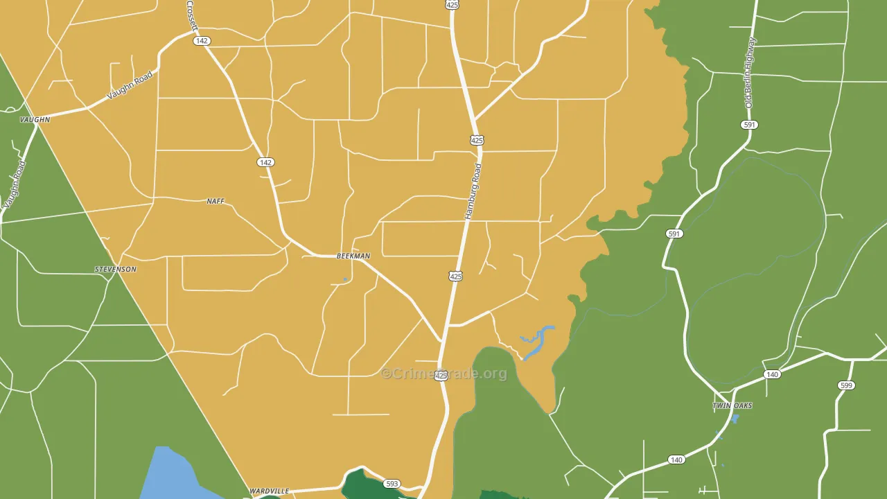 Beekman, LA Map of Robbery Rates