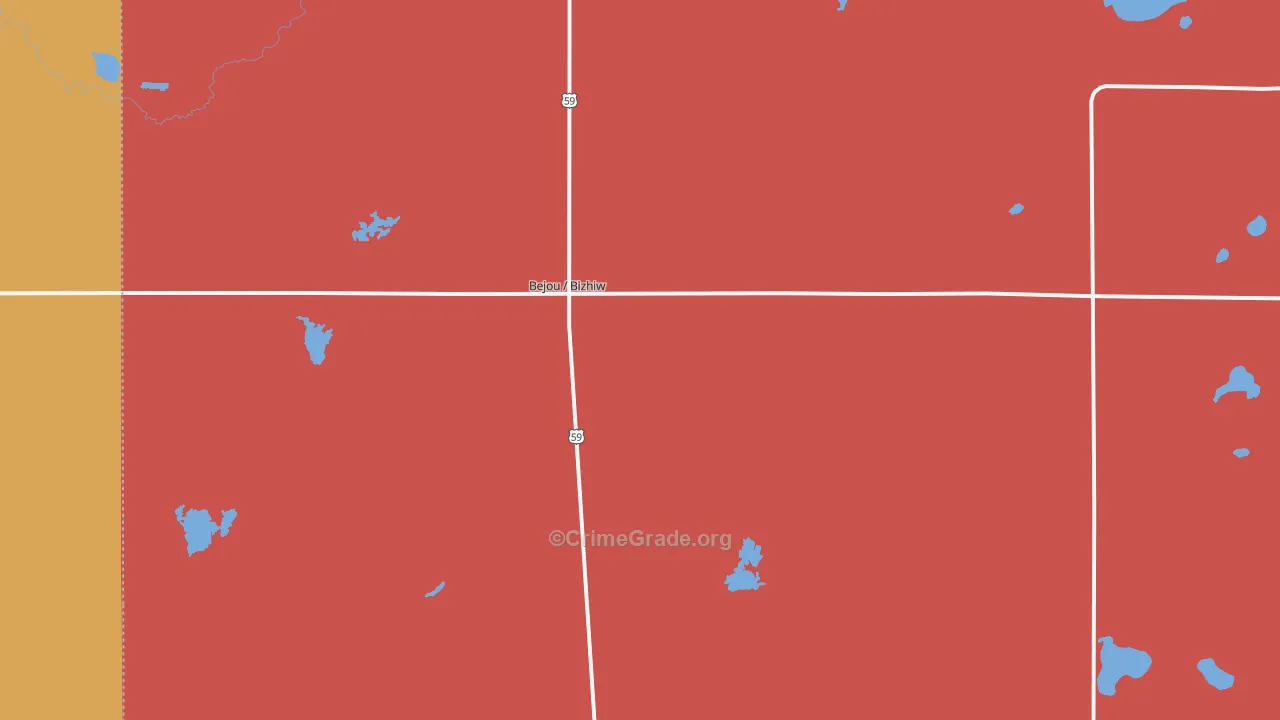 Bejou, MN Map of Robbery Rates