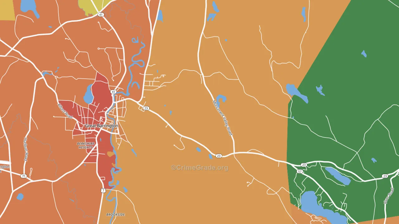 Belcher Square, MA Map of Robbery Rates