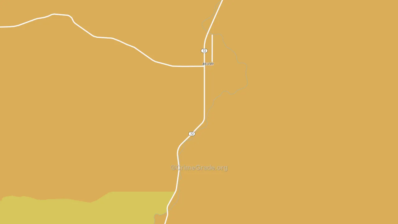 Belfry, MT Map of Robbery Rates