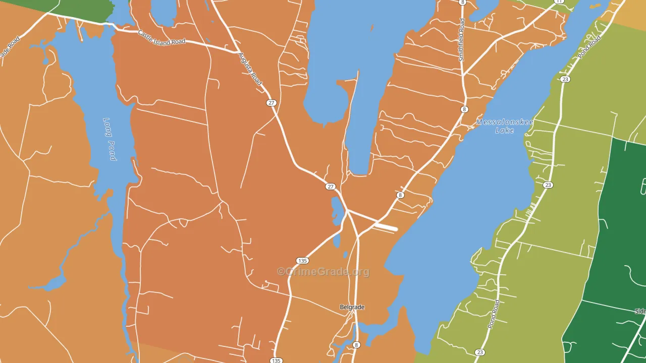 Belgrade, ME Map of Robbery Rates