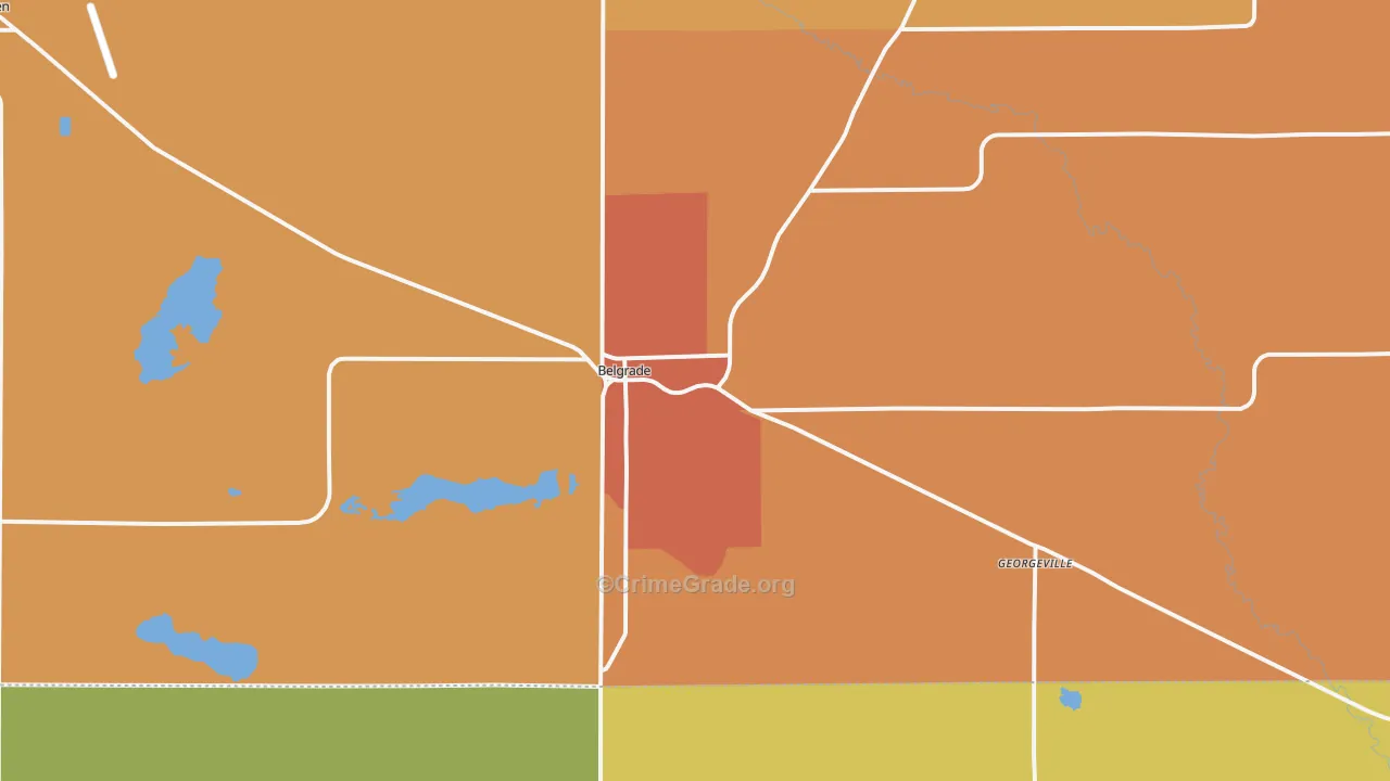 Belgrade, MN Map of Robbery Rates