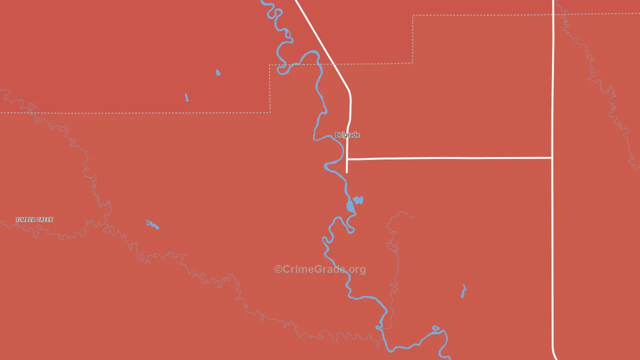 Belgrade, NE Map of Robbery Rates