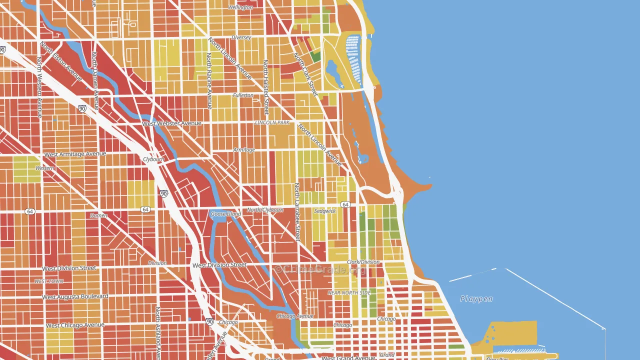 Belgravia Terrace, Chicago, IL Map of Robbery Rates