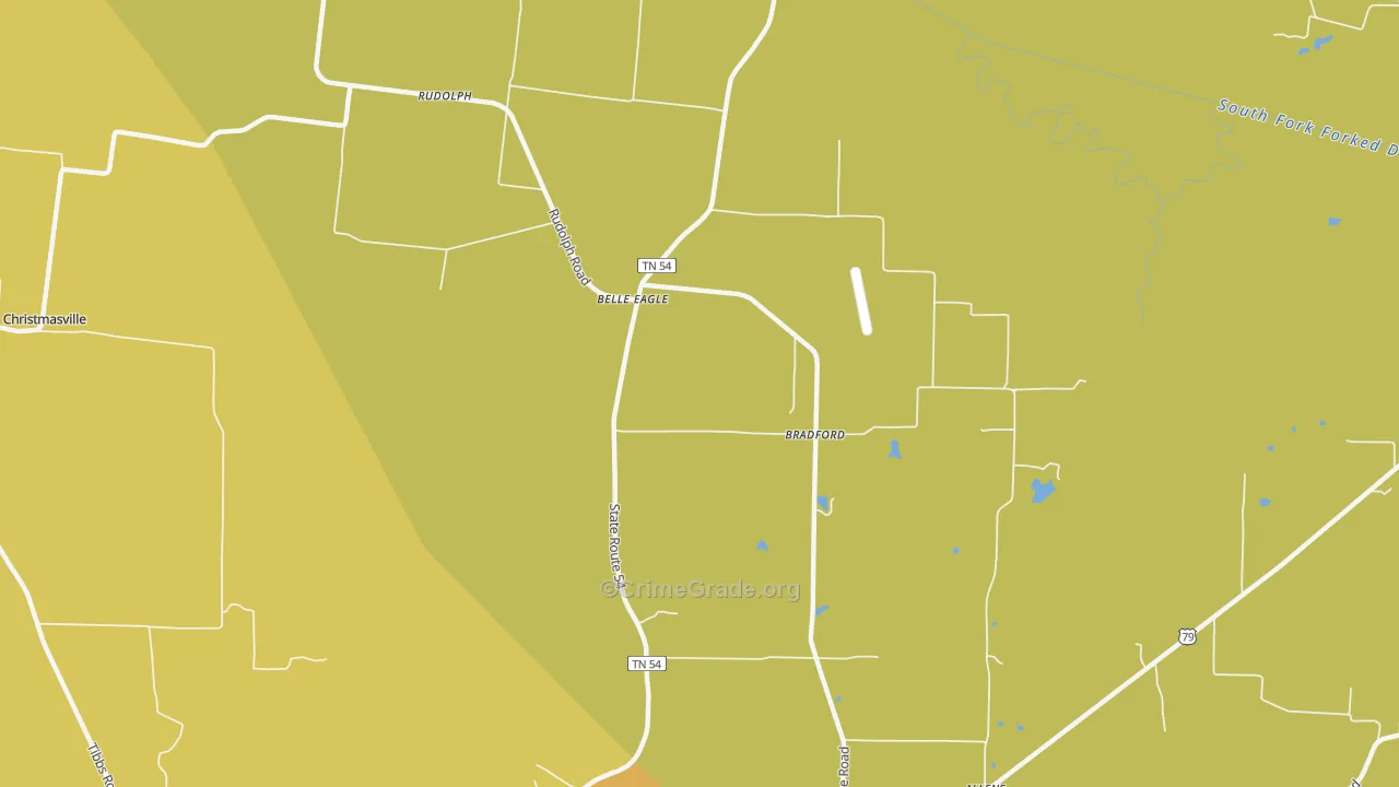 Belle Eagle, TN Map of Robbery Rates