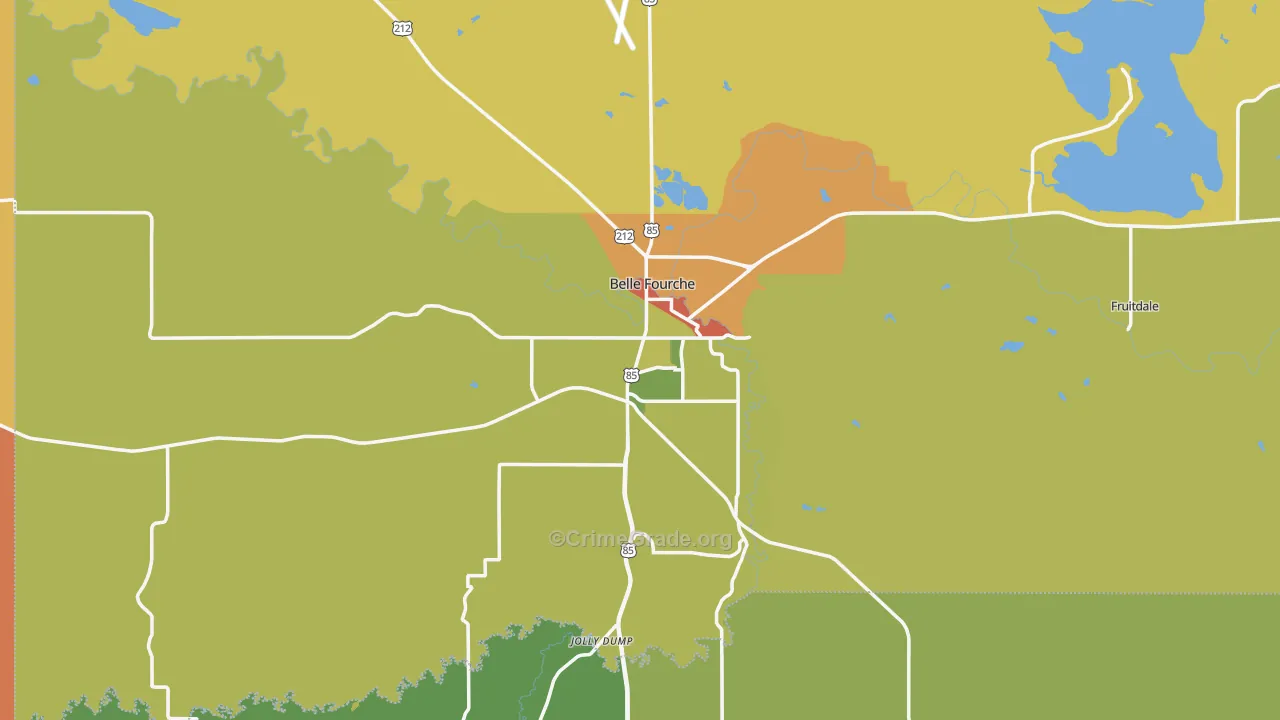 Belle Fourche, SD Map of Robbery Rates