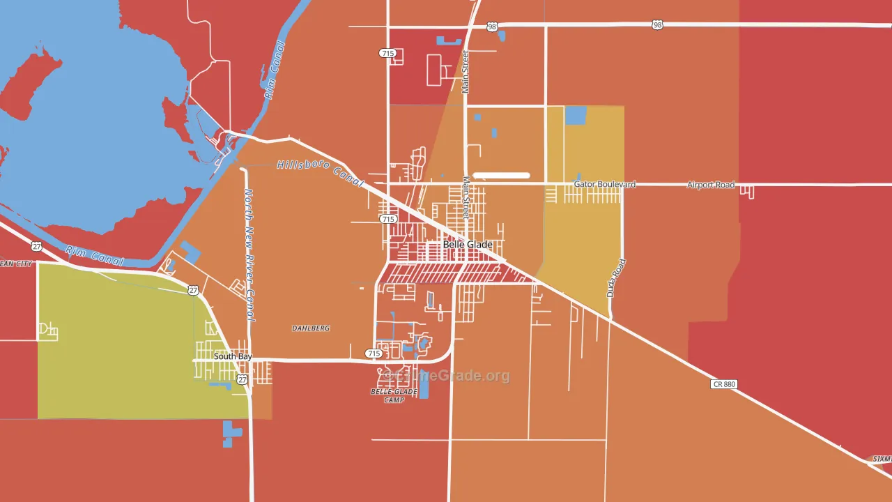 Belle Glade, FL Map of Robbery Rates