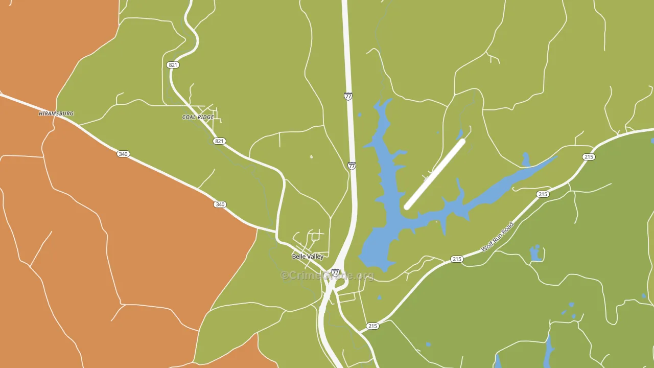 Belle Valley, OH Map of Robbery Rates