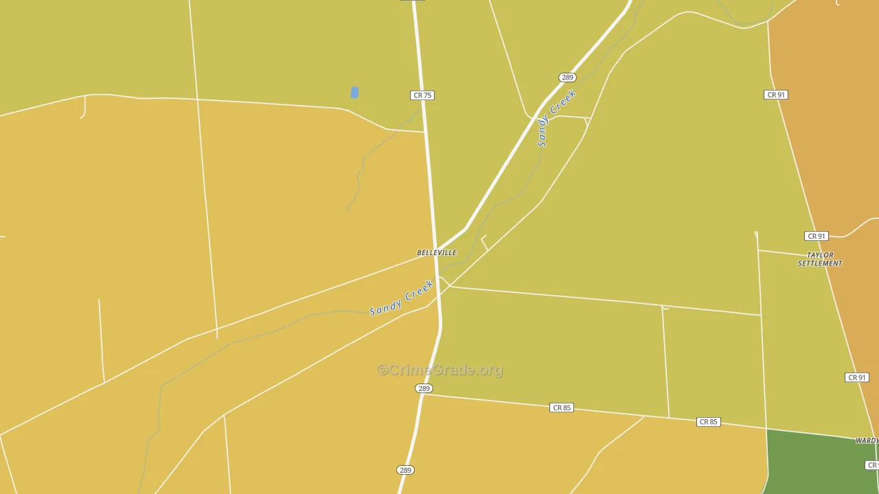 Belleville, NY Map of Robbery Rates