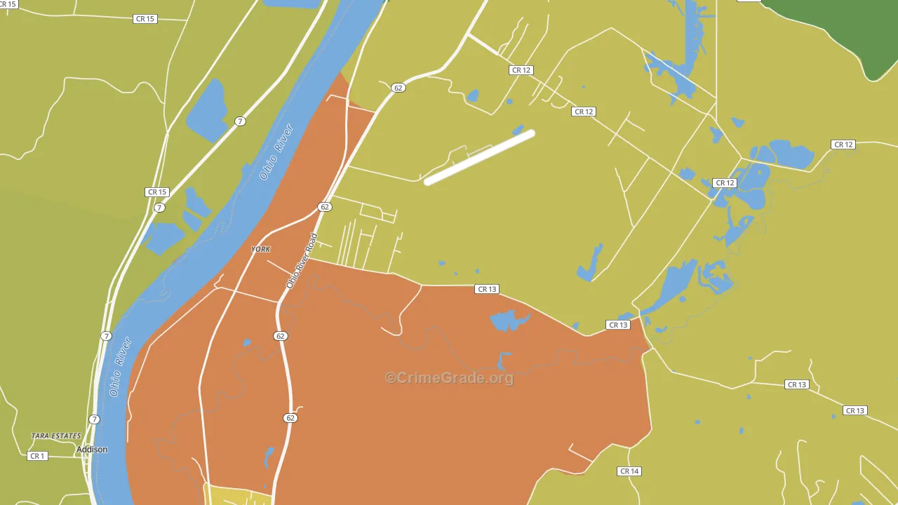 Bellmeade, WV Map of Robbery Rates