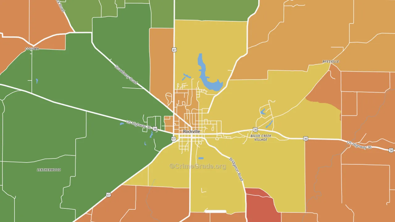 Bellmore, IN Map of Robbery Rates