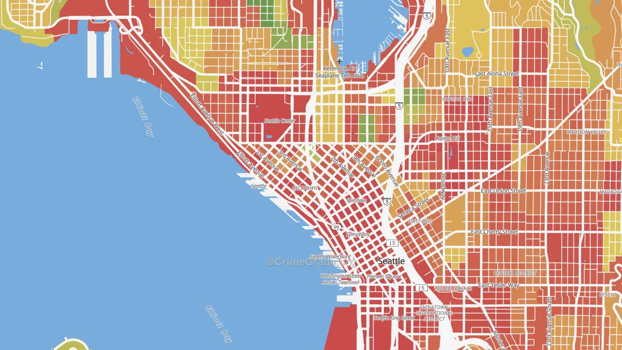 Belltown, Seattle, WA Map of Robbery Rates