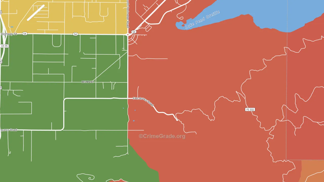 Belmont, ID Map of Robbery Rates