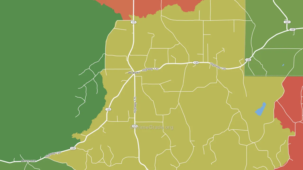 Belmont, LA Map of Robbery Rates