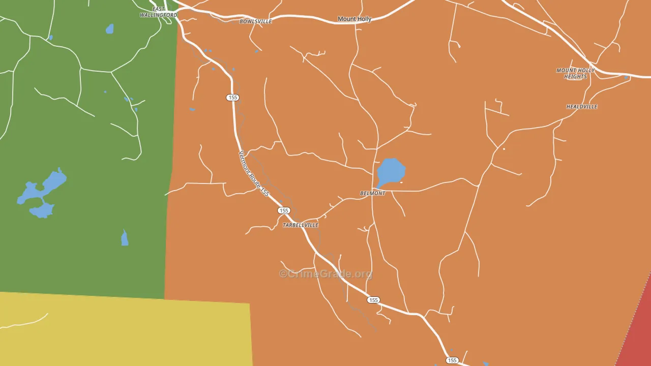 Belmont, VT Map of Robbery Rates