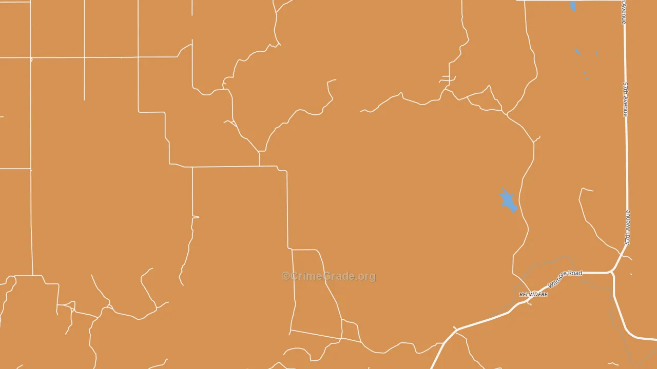 Belvidere, KS Map of Robbery Rates