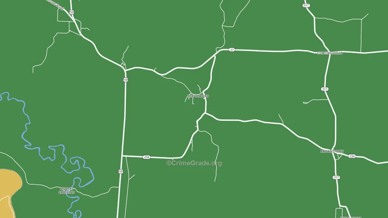Ben Lomond, AR Map of Robbery Rates