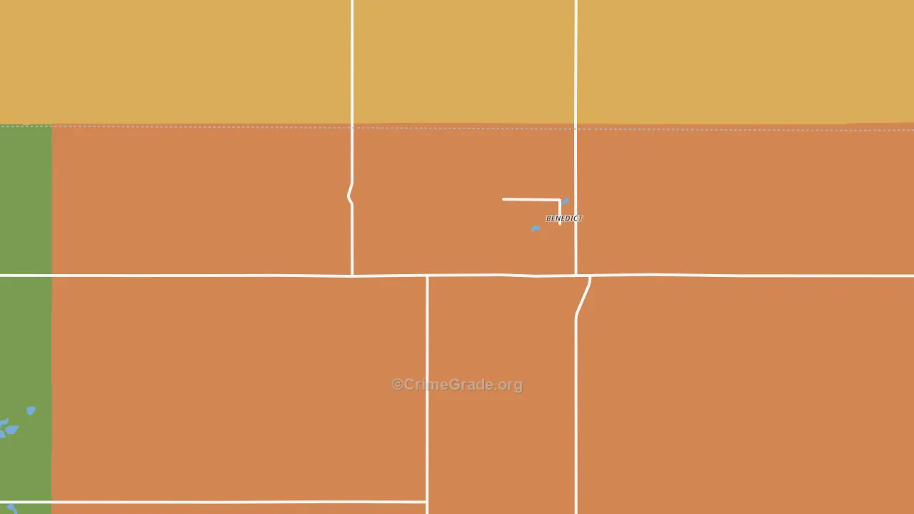 Benedict, ND Map of Robbery Rates