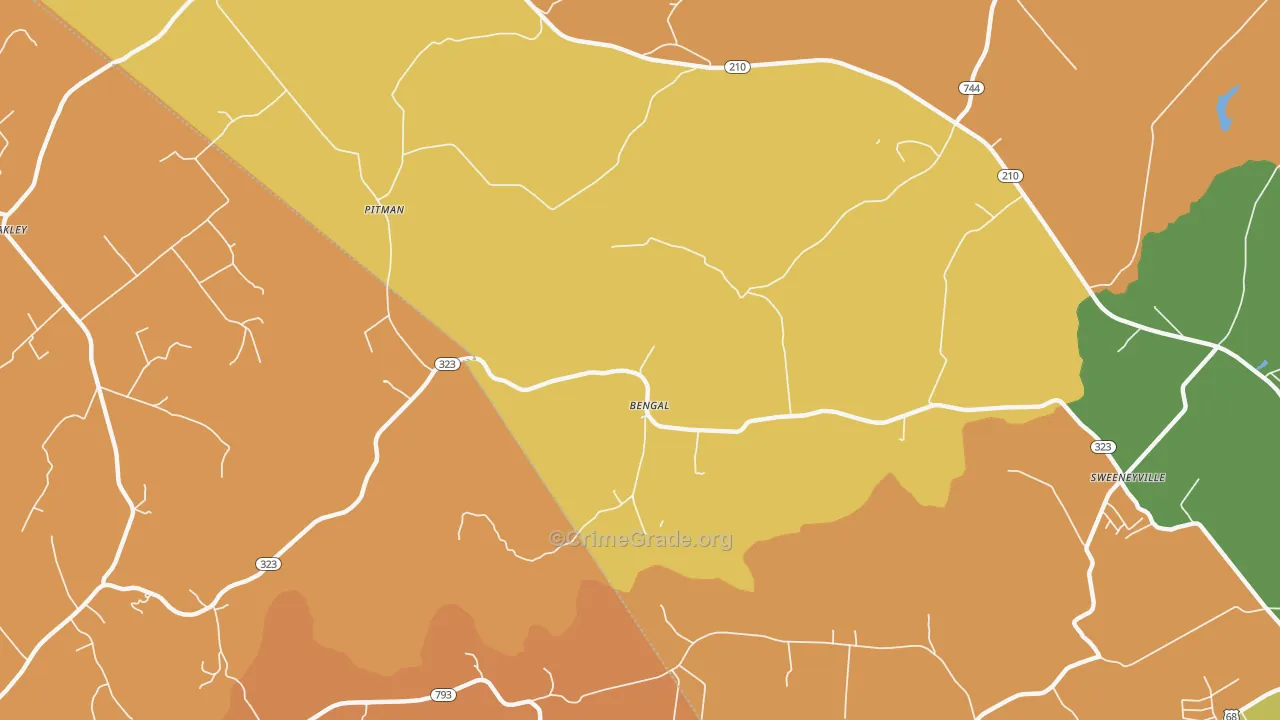 Bengal, KY Map of Robbery Rates