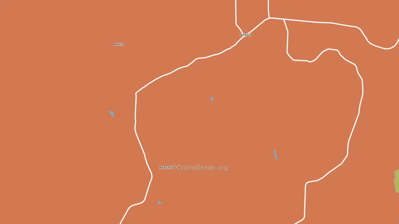 Benge, WA Map of Robbery Rates