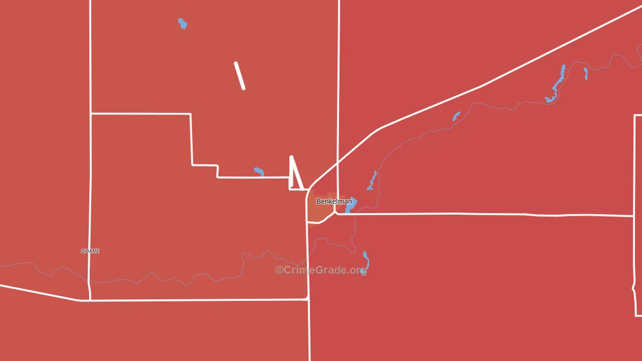 Benkelman, NE Map of Robbery Rates