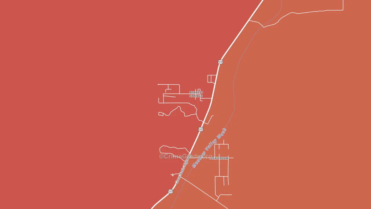 Bennett Springs, NV Map of Robbery Rates