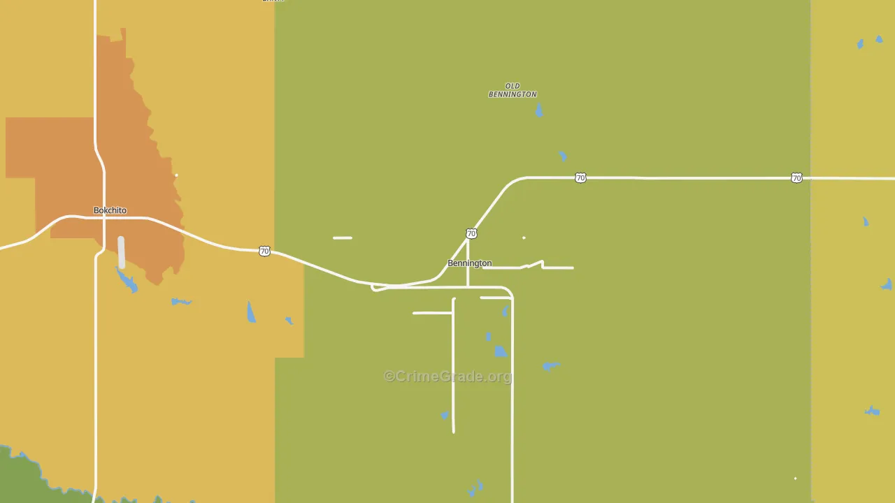 Bennington, OK Map of Robbery Rates