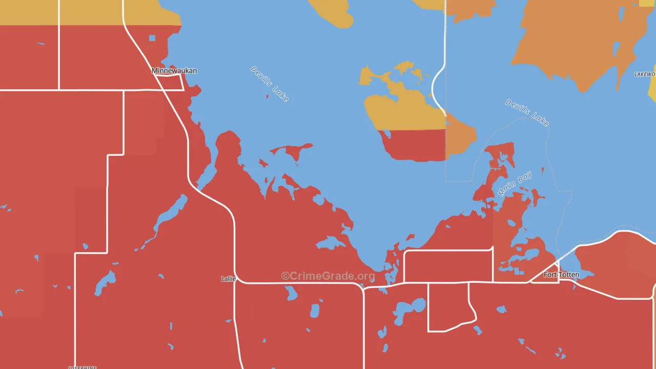 Benson County, ND Map of Robbery Rates