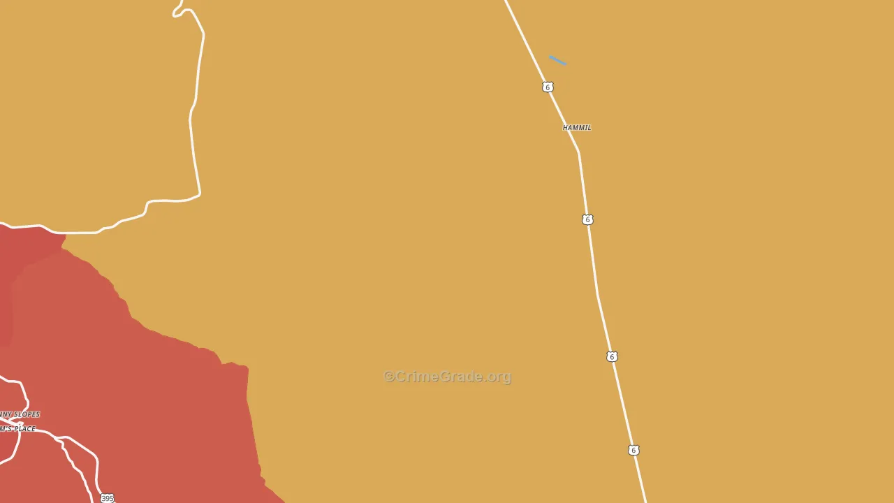 Benton, CA Map of Robbery Rates