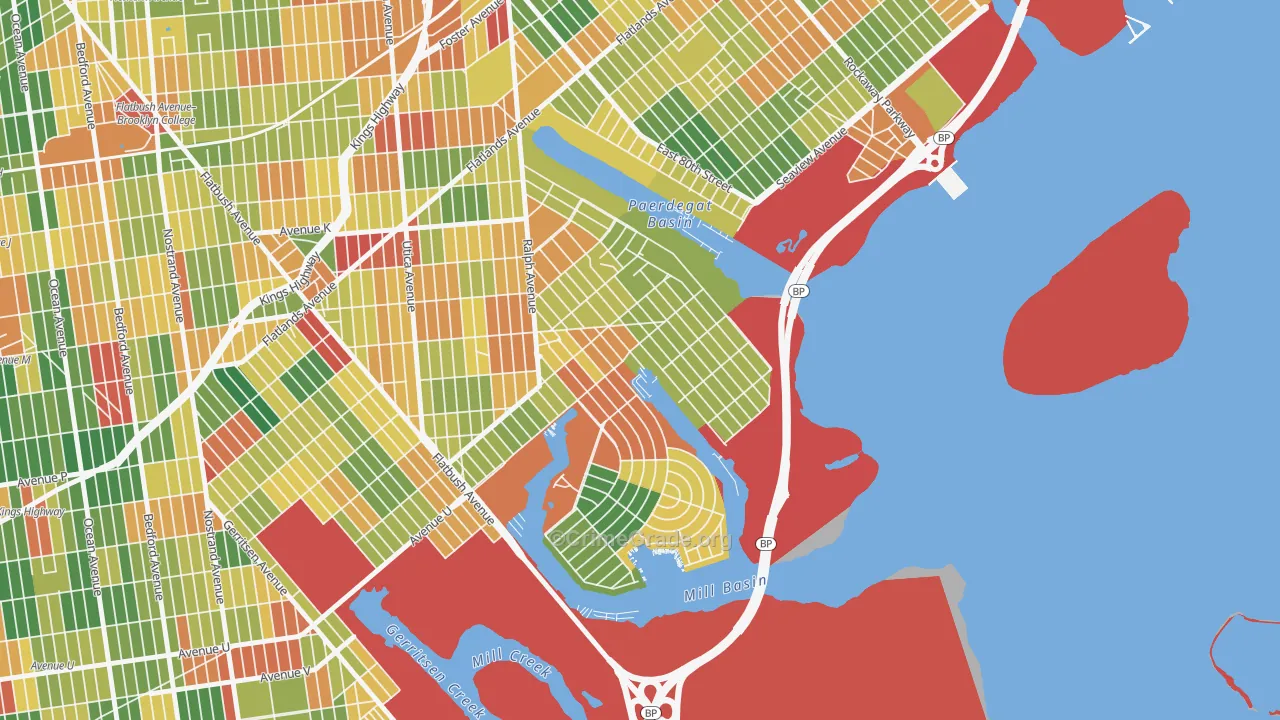 Bergen Beach, Brooklyn, NY Map of Robbery Rates