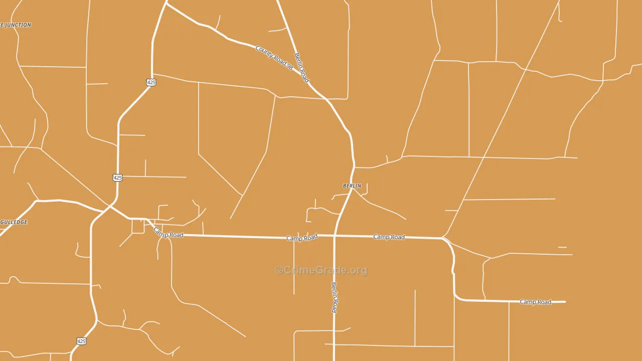 Berlin, AR Map of Robbery Rates