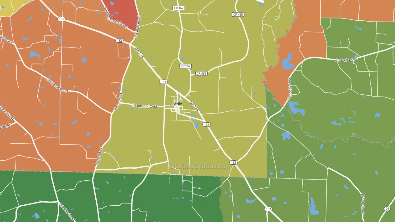 Berlin, GA Map of Robbery Rates