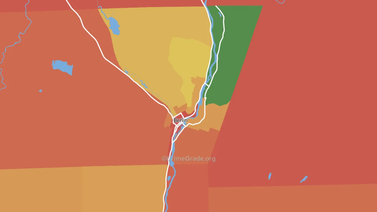 Berlin, NH Map of Robbery Rates