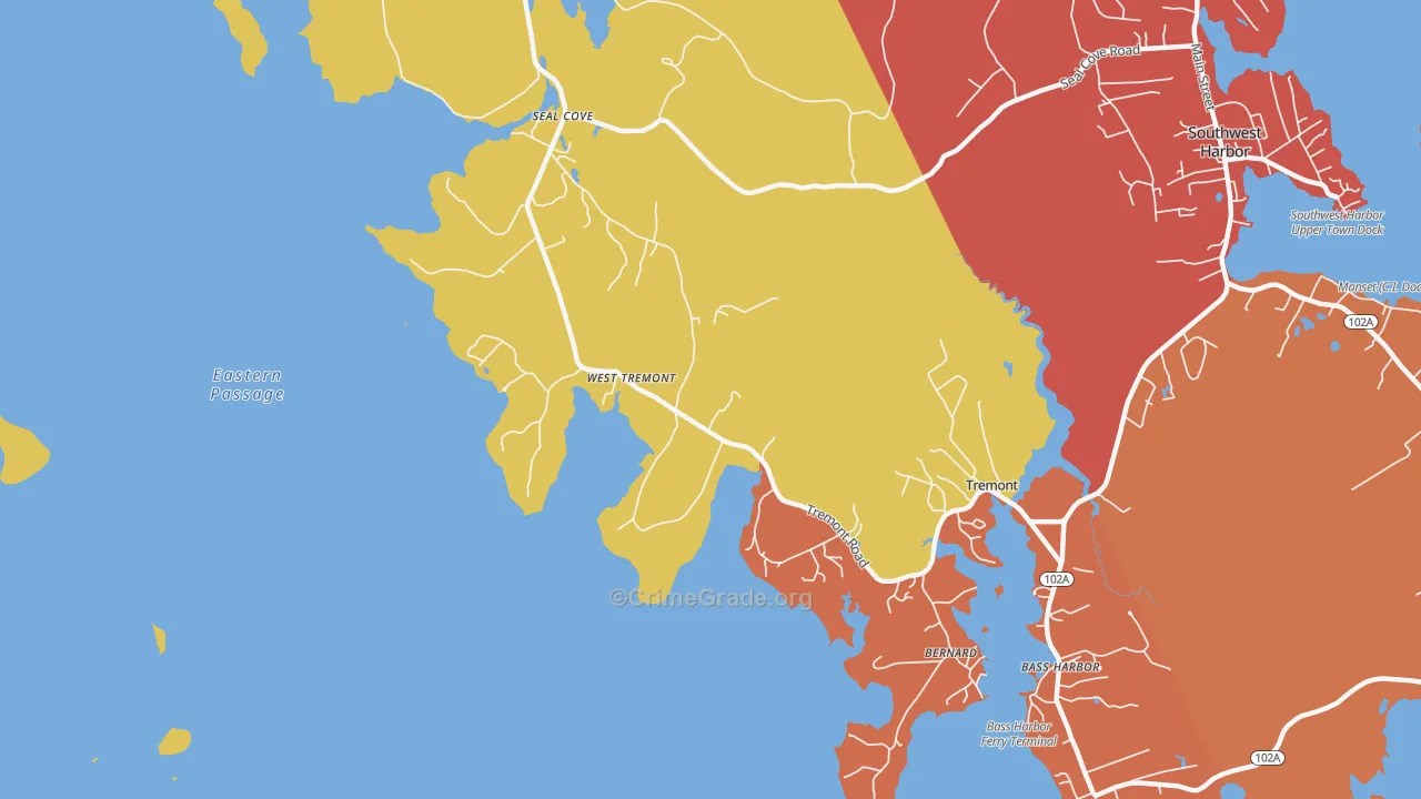 Bernard, ME Map of Robbery Rates