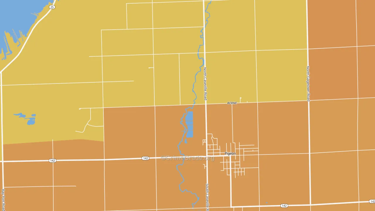 Berne, MI Map of Robbery Rates