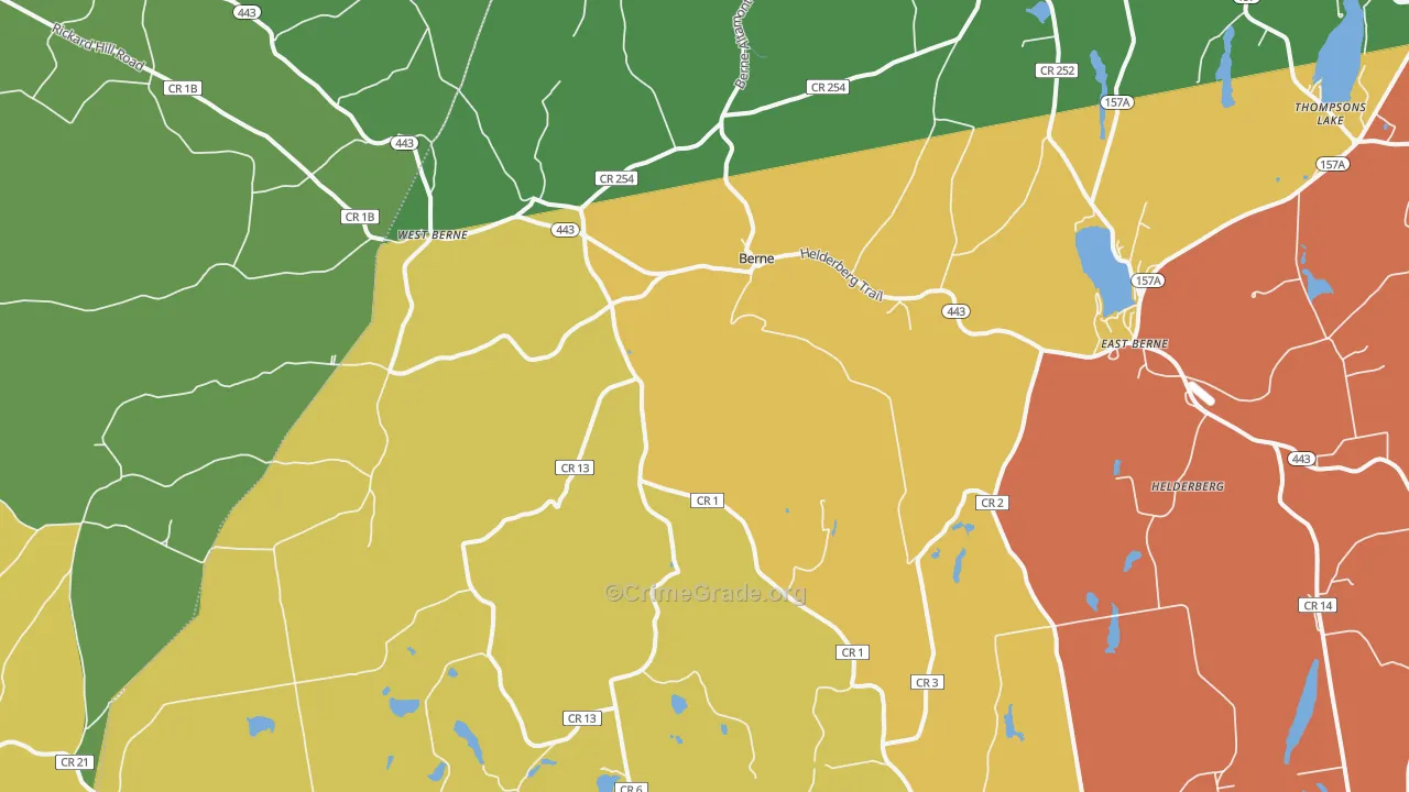 Berne, NY Map of Robbery Rates