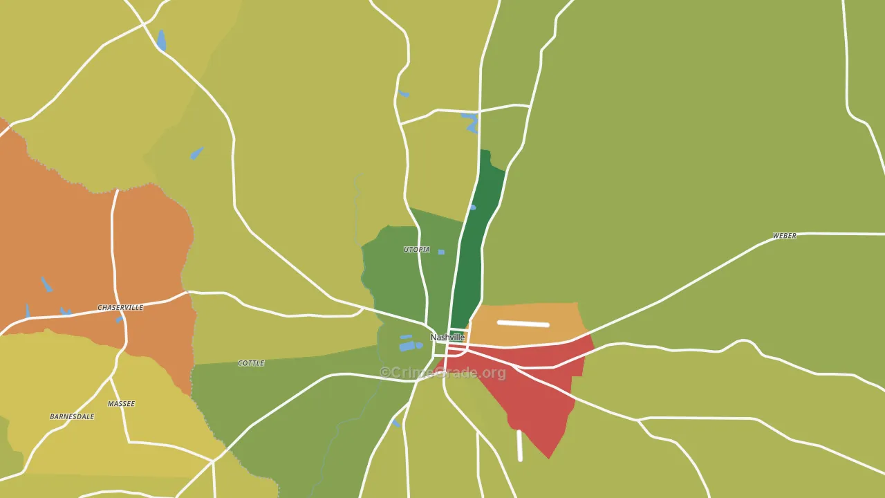 Berrien County, GA Map of Robbery Rates
