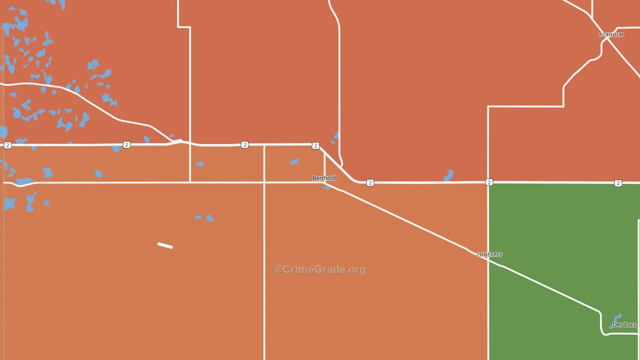 Berthold, ND Map of Robbery Rates