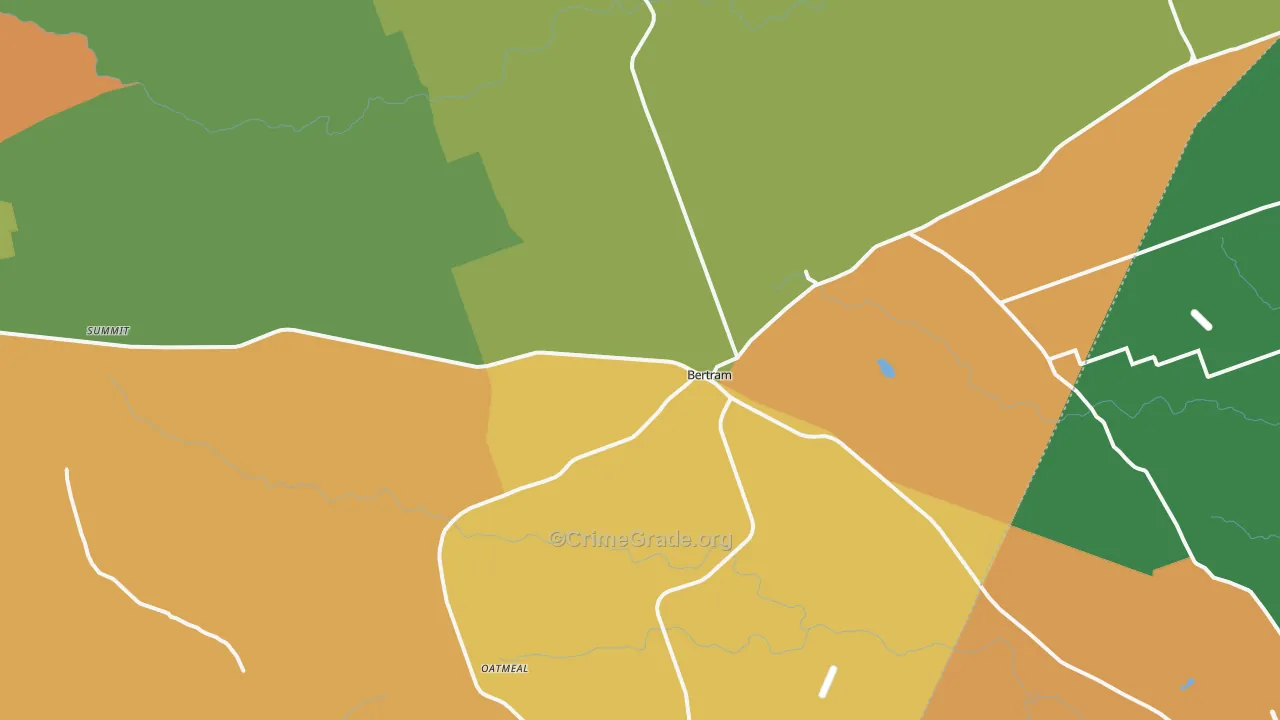 Bertram, TX Map of Robbery Rates