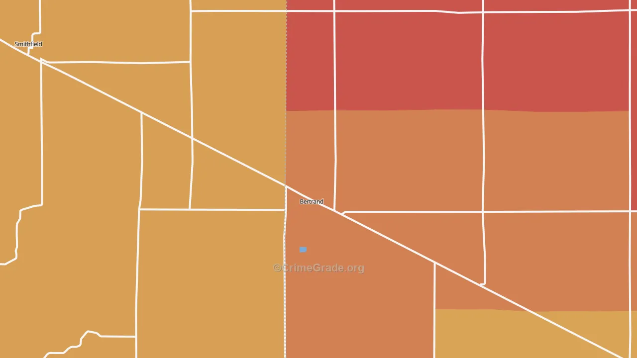 Bertrand, NE Map of Robbery Rates