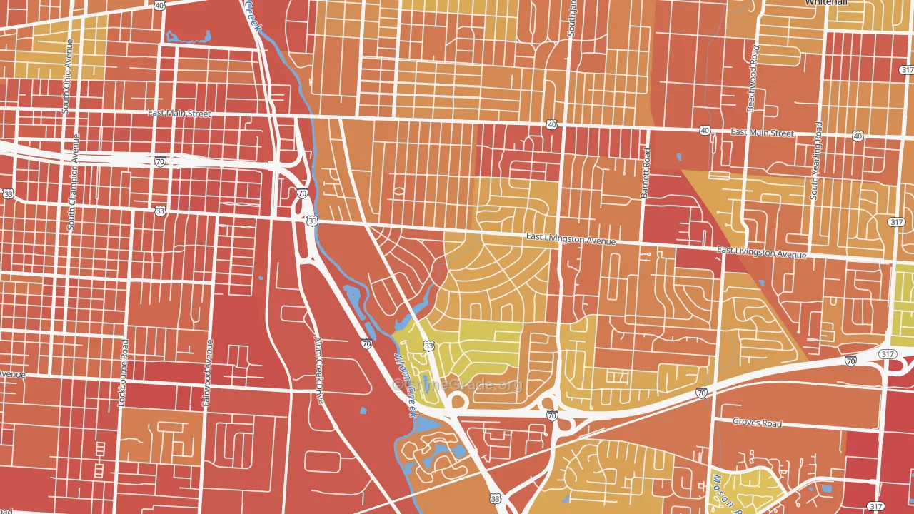Berwick, Columbus, OH Map of Robbery Rates