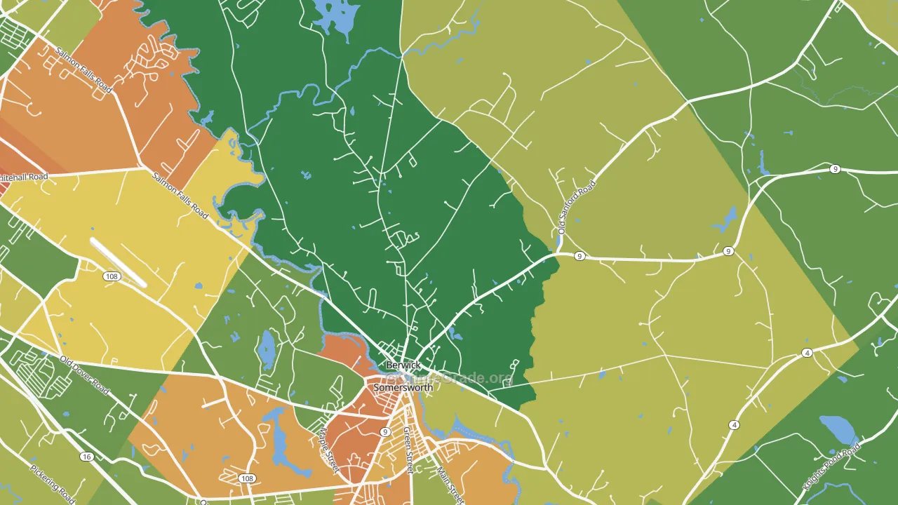 Berwick, ME Map of Robbery Rates
