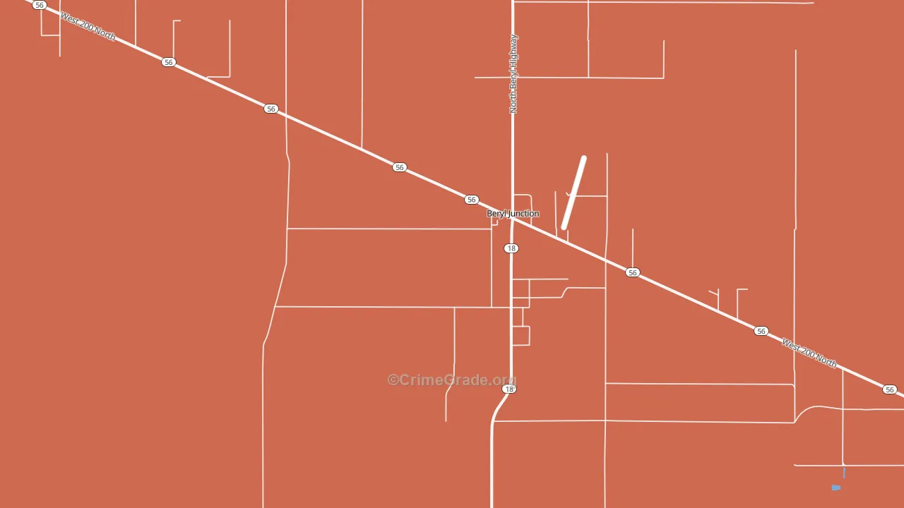 Beryl Junction, UT Map of Robbery Rates