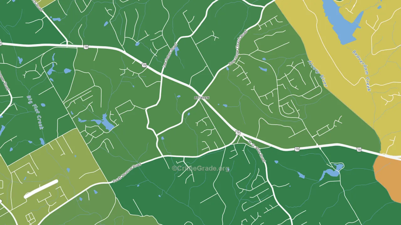 Between, GA Map of Robbery Rates